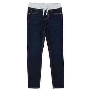 Wonder Nation Jegging Girls Large Blue Denim Mid Rise Drawstring Pockets Comfort - Picture 1 of 3