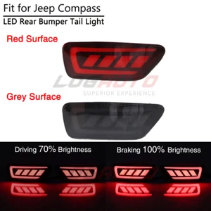For Jeep Grand Cherokee 11-21 LED Rear Bumper Reflector Tail Brake Light W/ Turn - Picture 1 of 10