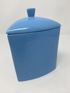 Bote de almacenamiento de gres triángulo hawaiano azul Buffalo China con tapa - Imagen 1 de 7