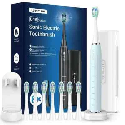 Sonic Electric Rechargeable Toothbrush 3 Hours Charge for 60 Days 5 Modes - Image 1 of 2