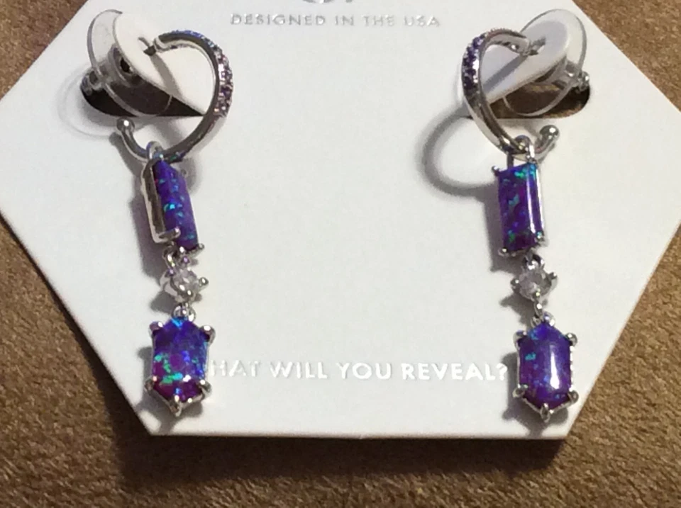 Bomb Party Fall For Me Amethyst Fire Opal Rhodium Plate February 6997 - Image 1 of 1