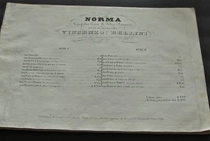 EARLY NINETEENTH CENTURY PIANO/VOCAL SCORE OF BELLINI'S NORMA (SELECTIONS). - Picture 1 of 5