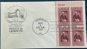 Farnum 1097 General Marquis De Lafayette Louisville, Kentucky Plate Block - Picture 1 of 1