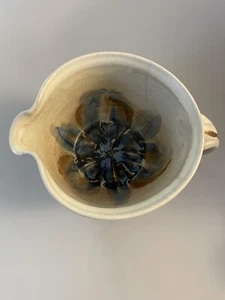 Studio Art Pottery Signed Mixing Serving Bowl Spout Handle - Picture 1 of 10