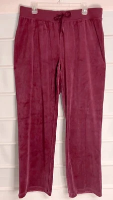 St Johns Bay Maroon Cotton Blend Velour Drawstring Waist Pants OX 16/18 EC! - Image 1 of 4