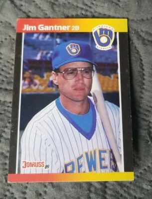 1989 Donruss Milwaukee Brewers Baseball Card #264 Jim Gantner - Image 1 of 2