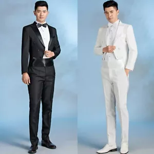 Esmoquin para Hombres Traje de Mañana Abrigo Chaqueta Pantalones Noche Colas Levita Abrigo - Imagen 1 de 14