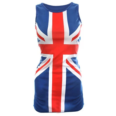 ILOVEFANCYDRESS DAMEN UNION JACK KLEID FANCY KLEID KOSTÜM 90ER POPSTAR FLAGGE KLEID LONDON