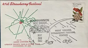 41st West Virginia Strawberry Festival Buckhannon 30.05.82 West Virginia Stamp - Bild 1 von 1