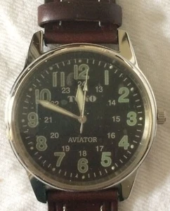 „AVIATOR“ Quarz-Herren-Armbanduhr von TONO, Fliegeruhr, neu - Picture 1 of 8