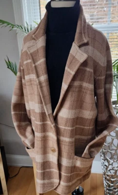 Ralph Lauren Women 1x, 2x, 3x Blazer Camel Plaid Double Knit Two Buttons NWT$235 - Image 1 of 4