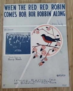 When The Red Robin Comes Bob Bobbin' Along Sheet Music Harry Woods 1926 - Picture 1 of 3