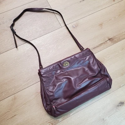 Etienne Aigner Vintage 1970s Burgundy Oxblood Leather Purse Shoulder Bag READ - Image 1 of 4