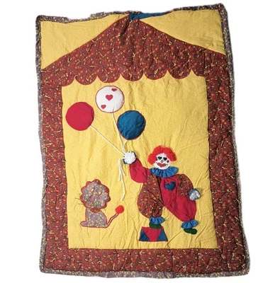 Manta de bebé vintage payaso cuna casera globos circo panel colgante Halloween Foto 1 de 4