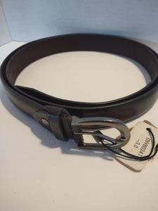NEU Herren Gürtel echt dunkelbraun Ledergürtel silberne Schnalle 1-3/8" breit 41"-45" - Bild 1 von 7