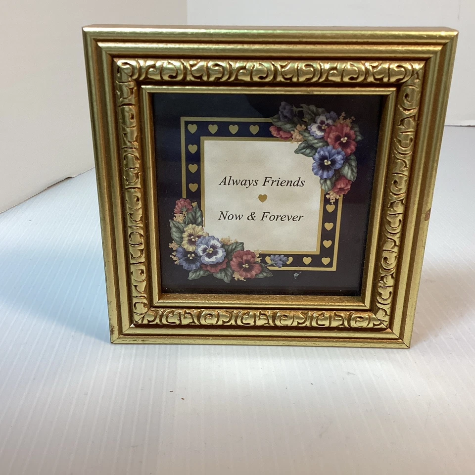 Vintage Tiny Framed Picture, Always Friend, Now & Forever. Kirkland’s 4x4 - Image 1 of 4