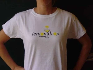LEMON DROP BAR Restaurante Ropa Cóctel Mujer Prenda para el torso blanco Camiseta Uniforme Med - Imagen 1 de 2