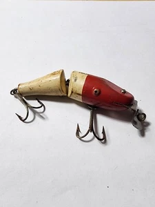 creek chub bait company vintage Angelköder Midget Jointed Pikie rot weiß - Bild 1 von 9
