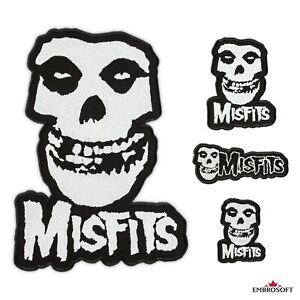 Patch The Misfits, crâne fantôme brodé, logo groupe punk rock, fer à repasser 4 tailles