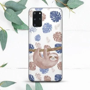 Cute Sloth Tropical Leaves Animal Case For Samsung Note 10 20 S21 S22 S23 S24 FE - Picture 1 of 1