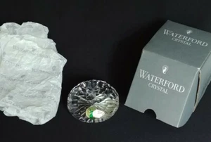 Vintage WATERFORD Crystal Round Paperweight Made in Ireland Signed Retired NEW - Picture 1 of 12