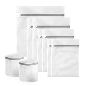 9PCS Mesh Laundry Bags White for Machine Wash Delicates Baby Travel Use - Picture 1 of 6