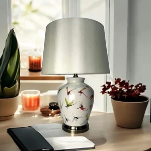 Große moderne mehrfarbige Schmetterling Keramik Tischlampe Schirm Flurleuchte 55cm - Bild 1 von 9