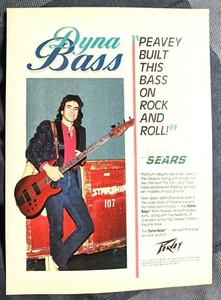 PETE SEARS / JEFFERSON STARSHIP / PEAVEY DYNA BASS GUITARS MAGAZINE PRINT AD - Picture 1 of 1