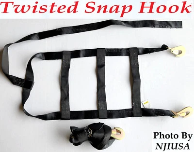 2x Car Dolly Wheel Net Tire Basket Tow Adjustable Straps Twisted Snap Hook BLACK - Image 1 of 2