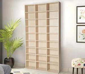 Oak Storage Shelf Rack Unit Free Standing Bookcase Video Games 1116 CD/528 DVD - Imagen 1 de 6