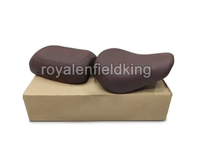 Fit For Royal Enfield CLASSIC REBORN 350 Front & Rear Seat Brown - Picture 1 of 5