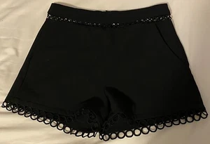 Women’s Black Shorts with Detailed Trim Size Small - Picture 1 of 6