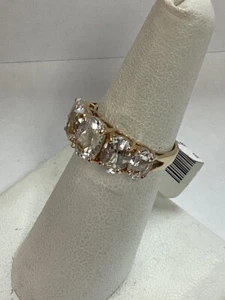 White Stone Lady's Ring 10K Yellow Gold 3.1g Size:6 (EL1083105) - Picture 1 of 7