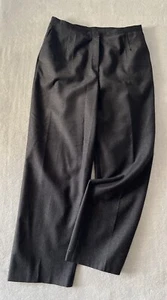 Laura Ashley Trousers Pure Wool Size 16 Work Smart Grey Tailored Straight Pants - Picture 1 of 17