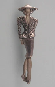 9901126 925er Silver Brooch Lady 50er Years 4, 5x1cm - Picture 1 of 1