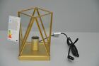 H&M Home LAMP 16,5cm x 16,5cm Geometrisch Tischlampe Tischleuchte Gold +Rechnung