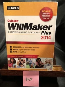 WillMaker Plus 2014 by Quicken ESTATE PLANNING SOFTWARE! NEW! FREE SHIPPING! - Picture 1 of 4