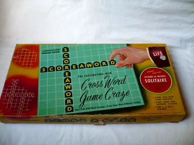 Vintage Score A Word, Crossword, Scrabble Type Board Game, 1953 - Image 1 of 4