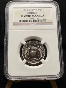 1999-S 25c Proof Silver State Quarter Georgia NCG PF70 (9668) - Picture 1 of 2