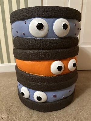 NEW IN-HAND Cookie Monster Ice Cream with eyes blue/orange Food Stool Side Table - Image 1 of 4