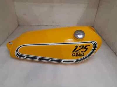 Yamaha Yz125 Yz 125 1976 Yellow Painted Steel Petrol Fuel Tank +Cap |Fit For - Image 1 of 4