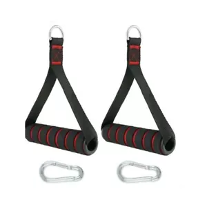 D-Ring Metal Gym Handles Grip Workout Heavy Duty Cable Machine Handle with Hook - Picture 1 of 7