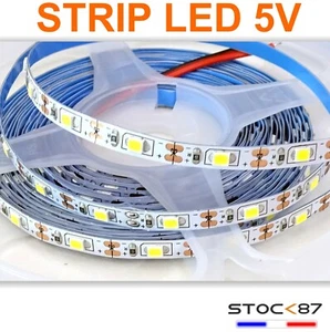 1 à 5m strip led 5v 60LED/m Blanc - blanc chaud - blanc neutre - ruban LED - Imagen 1 de 2