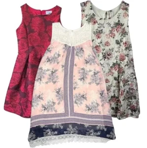 Lot of 3 Dresses Girls Size 14 Sleeveless, Floral, Beautees, Zunie, Place - Picture 1 of 24