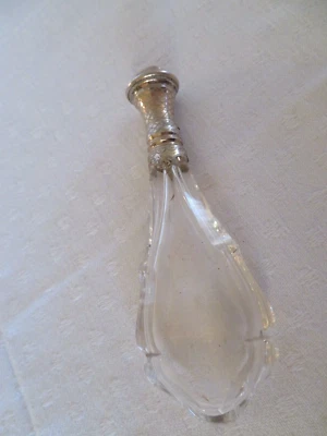 ancien flacon à sel ou à parfum en cristal et bouchon vermeil XIX  (2) - Photo 1/4