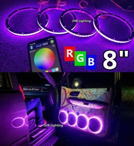JHB 4 PIEZAS 8" RGB Multicolor Cambio LED 1/2" Espaciador Audio Altavoz Anillos Juego de Luces - Imagen 1 de 13