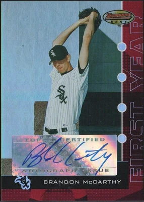 Brandon McCarthy 2005 Bowman's Best rojo primer año autógrafo de novato 041/199 como nuevo+ Foto 1 de 2