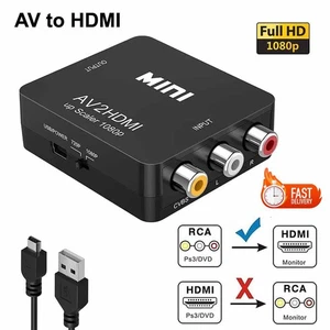 Mini RCA AV to HDMI Converter Adapter Composite CVBS For PS2 PS3 HDTV 720P 1080P - Picture 1 of 8