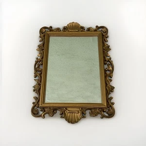 HOMCO Rectangular Wall Mirror 1988 Gold Hollywood Regency 20'' Rococo Style USA - Picture 1 of 8