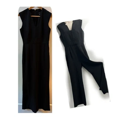 Женский однотонный черный комбинезон Tahari Arthur S Levine без рукавов сзади на молнии размер 8 - Изображение 1 из 4